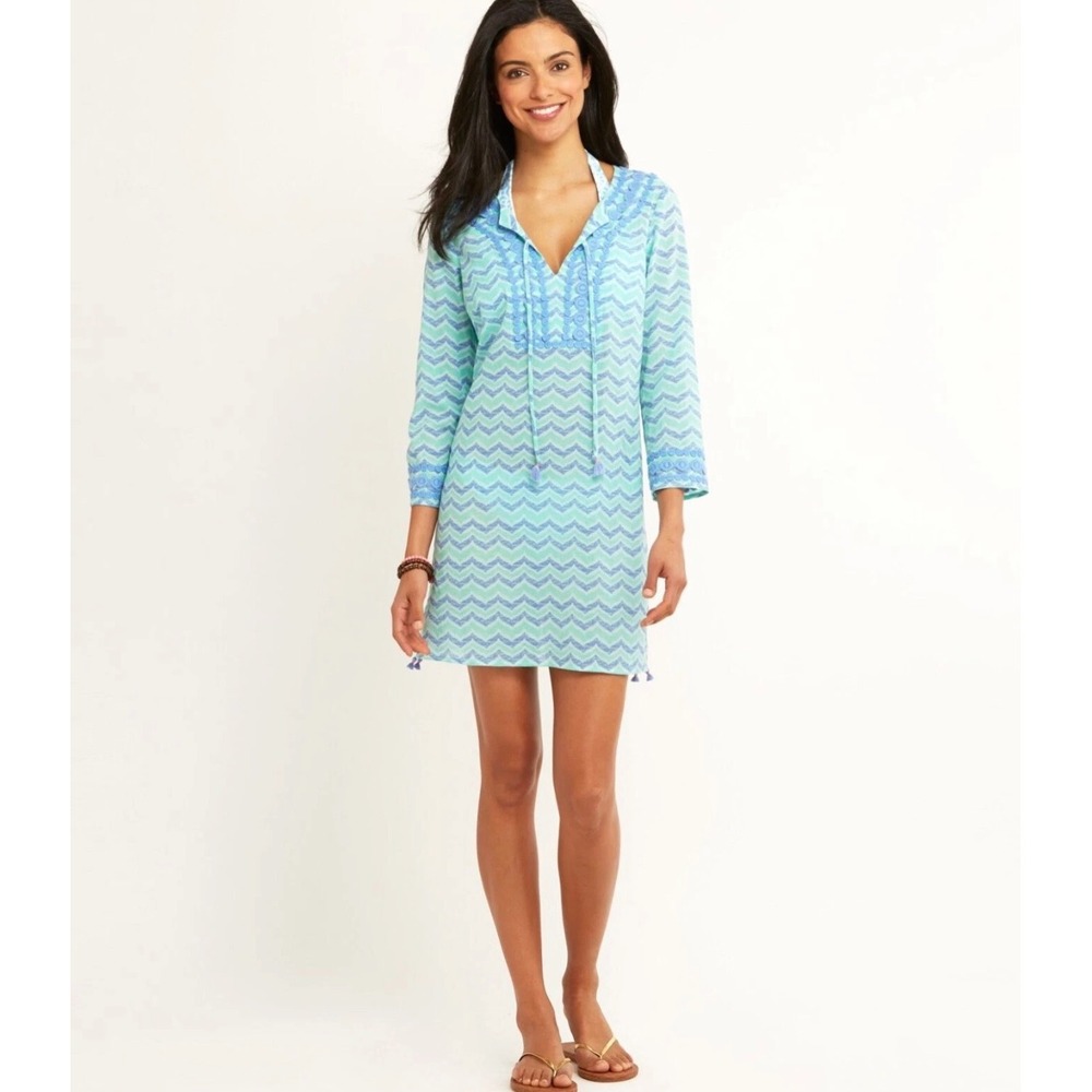 Vineyard‎ Vines Whale Tail Chevron Tunic Embroidered Cover Up Size Small NEW